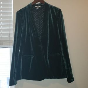Old Navy dark green velvet blazer